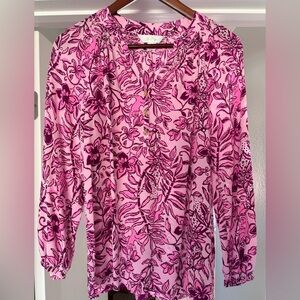 Lilly Pulitzer “Elsa” Pink Floral Blouse